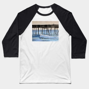 Riding a wave Watercolor Painting Baseball T-Shirt